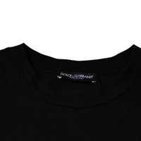 Dolce & Gabbana Black Amore Print Cotton Crew Neck T-shirt