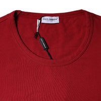 Dolce & Gabbana Red Cotton Round Neck Short Sleeve T-shirt