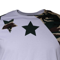 Dolce & Gabbana White Camouflage Stars Crew Neck T-shirt