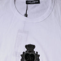 Dolce & Gabbana White Logo Heart Cotton Crew Neck T-shirt