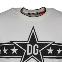 Dolce & Gabbana White DG Stars Print Cotton T-shirt