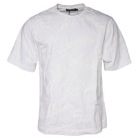 Dolce & Gabbana White Logo Print Cotton Crew Neck T-shirt