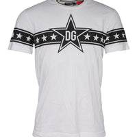 Dolce & Gabbana White DG Stars Print Cotton T-shirt