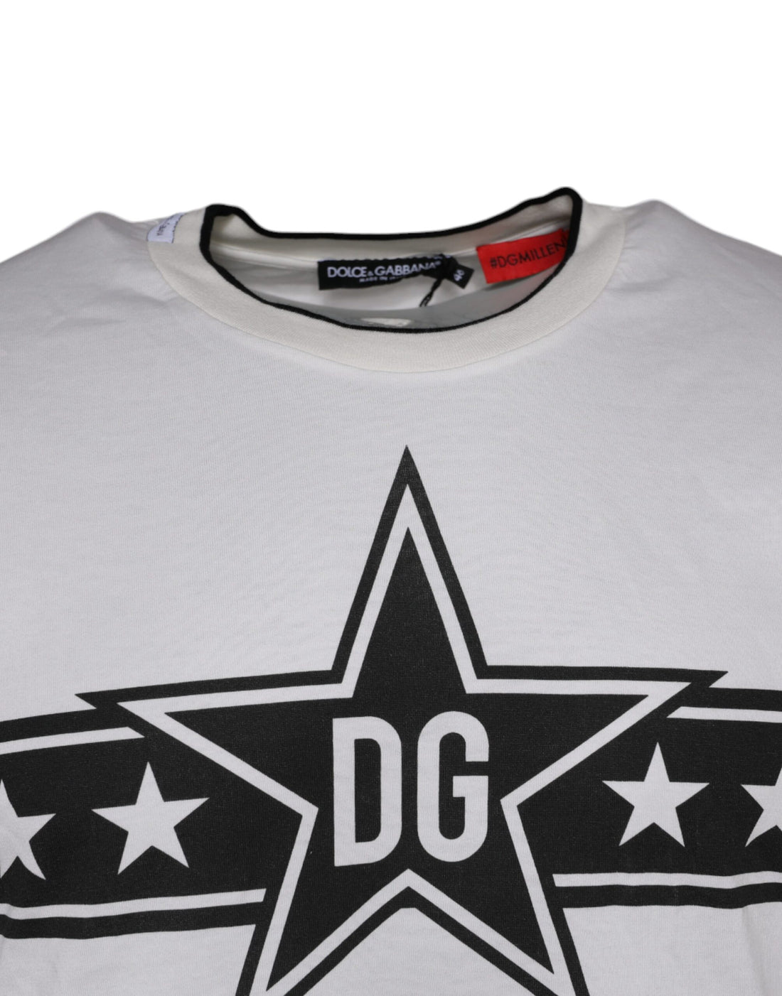 Dolce & Gabbana White DG Stars Print Cotton T-shirt