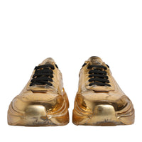 Dolce & Gabbana Gold Leather Daymaster Low Top Sneakers Shoes