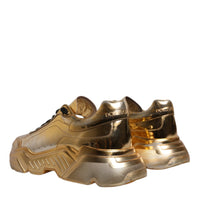 Dolce & Gabbana Gold Leather Daymaster Low Top Sneakers Shoes