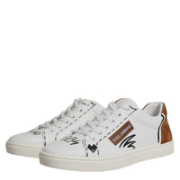 Dolce & Gabbana White Brown London Low Top Men Sneakers Shoes