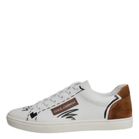 Dolce & Gabbana White Brown London Low Top Men Sneakers Shoes