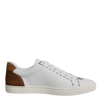 Dolce & Gabbana White Brown London Low Top Men Sneakers Shoes