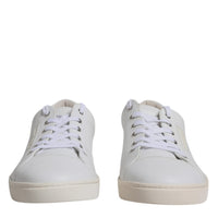 Dolce & Gabbana White Leather Low Top Men Sneakers Shoes