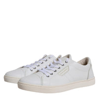 Dolce & Gabbana White Leather Low Top Men Sneakers Shoes