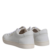 Dolce & Gabbana White Leather Low Top Men Sneakers Shoes