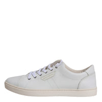 Dolce & Gabbana White Leather Low Top Men Sneakers Shoes