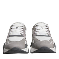 Versace Grey Leather Neoprene Chunky Low Top Squalo Sneakers Shoes