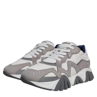 Versace Grey Leather Neoprene Chunky Low Top Squalo Sneakers Shoes