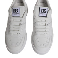 Dolce & Gabbana White Miami Leather Low Top Sneakers Shoes