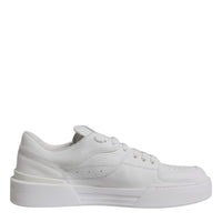 Dolce & Gabbana White Miami Leather Low Top Sneakers Shoes