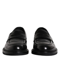 Dolce & Gabbana Black Leather Mocassin Formal Dress Shoes