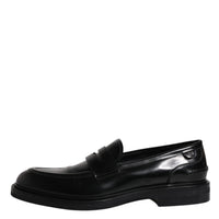 Dolce & Gabbana Black Leather Mocassin Formal Dress Shoes