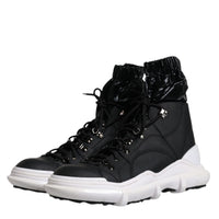 Dolce & Gabbana Black Nylon Galileo High Top Sneakers Shoes