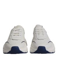 Dolce & Gabbana White Blue DAYMASTER Leather Sneakers Shoes