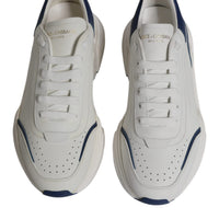 Dolce & Gabbana White Blue DAYMASTER Leather Sneakers Shoes