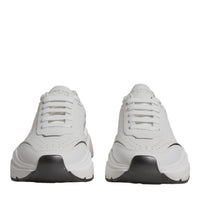 Dolce & Gabbana White Silver DAYMASTER Leather Men Sneakers Shoes