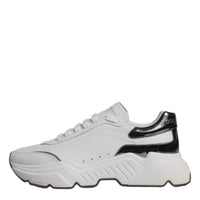 Dolce & Gabbana White Silver DAYMASTER Leather Men Sneakers Shoes