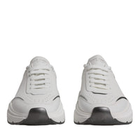 Dolce & Gabbana White Silver DAYMASTER Leather Men Sneakers Shoes