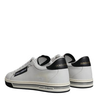 Dolce & Gabbana White Leather Low Top Men Sneakers Shoes