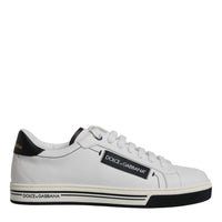 Dolce & Gabbana White Leather Low Top Men Sneakers Shoes