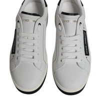 Dolce & Gabbana White Leather Low Top Men Sneakers Shoes