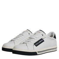 Dolce & Gabbana White Leather Low Top Men Sneakers Shoes