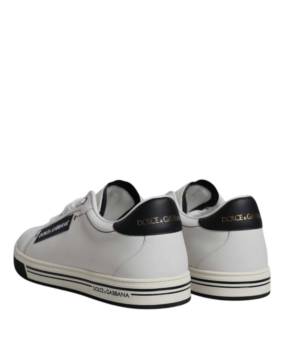 Dolce & Gabbana White Leather Low Top Men Sneakers Shoes