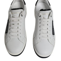 Dolce & Gabbana White Leather Low Top Men Sneakers Shoes