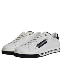 Dolce & Gabbana White Leather Low Top Men Sneakers Shoes