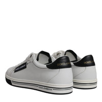 Dolce & Gabbana White Leather Low Top Men Sneakers Shoes