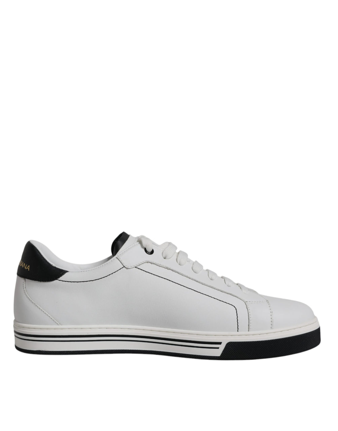 Dolce & Gabbana White Leather Low Top Men Sneakers Shoes