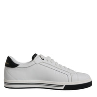 Dolce & Gabbana White Leather Low Top Men Sneakers Shoes