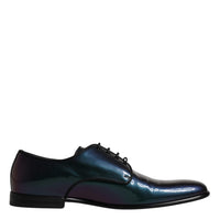 Dolce & Gabbana Peacock Patent Leather Derby Men Dress Shoes