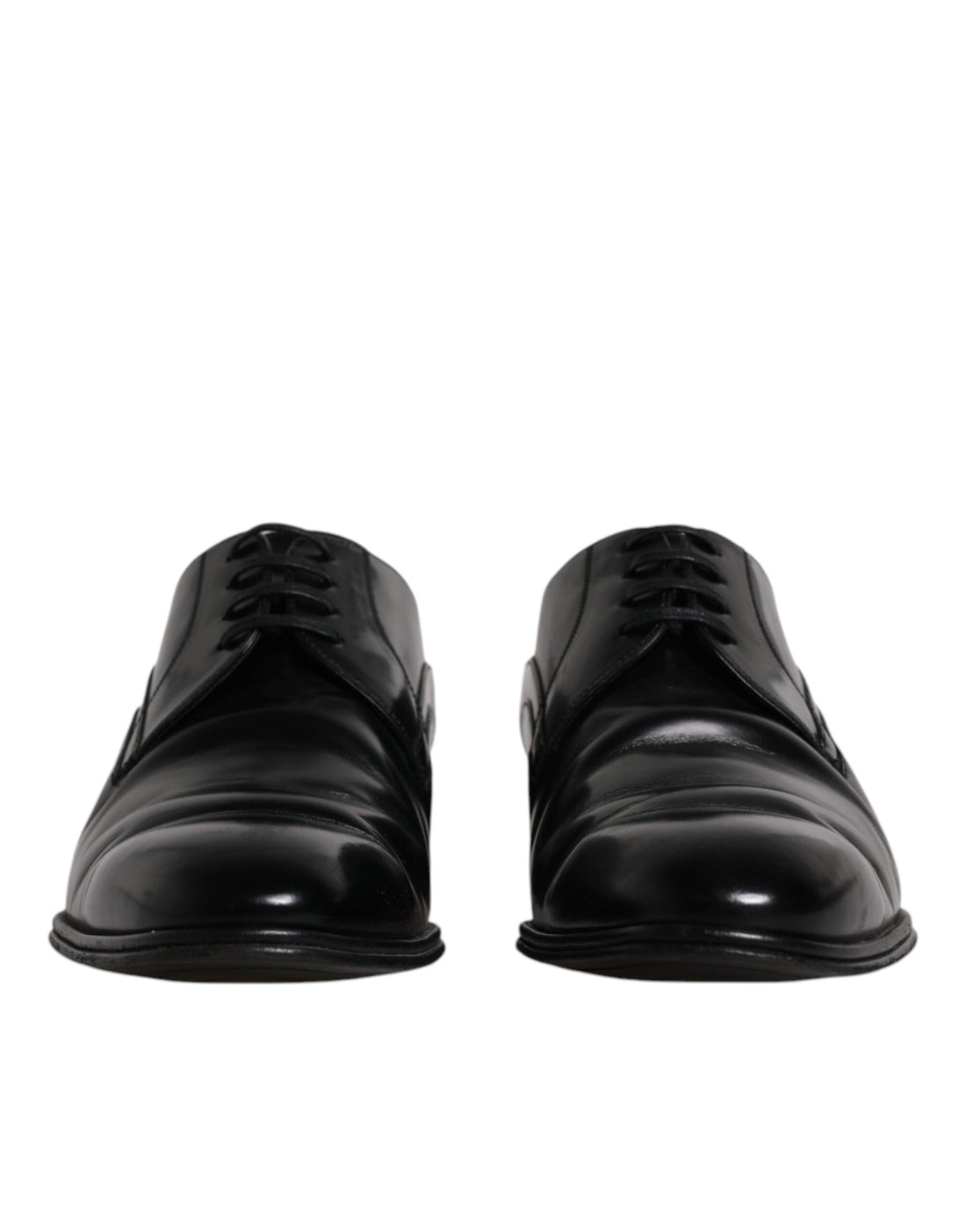 Dolce & Gabbana Black Leather Derby Formal Men Dress Shoes