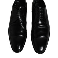 Dolce & Gabbana Black Leather Derby Formal Men Dress Shoes