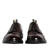 Dolce & Gabbana Bordeaux Leather Derby Formal Dress Shoes