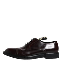 Dolce & Gabbana Bordeaux Leather Derby Formal Dress Shoes