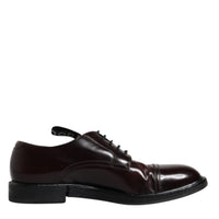 Dolce & Gabbana Bordeaux Leather Derby Formal Dress Shoes