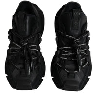 Dolce & Gabbana Black Low Top Space Lace Up Sneakers Shoes