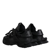 Dolce & Gabbana Black Low Top Space Lace Up Sneakers Shoes