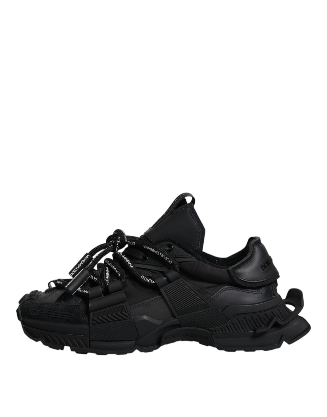 Dolce & Gabbana Black Low Top Space Lace Up Sneakers Shoes