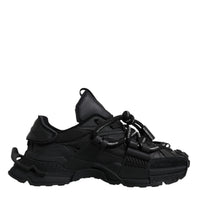 Dolce & Gabbana Black Low Top Space Lace Up Sneakers Shoes