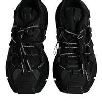 Dolce & Gabbana Black Low Top Space Lace Up Sneakers Shoes